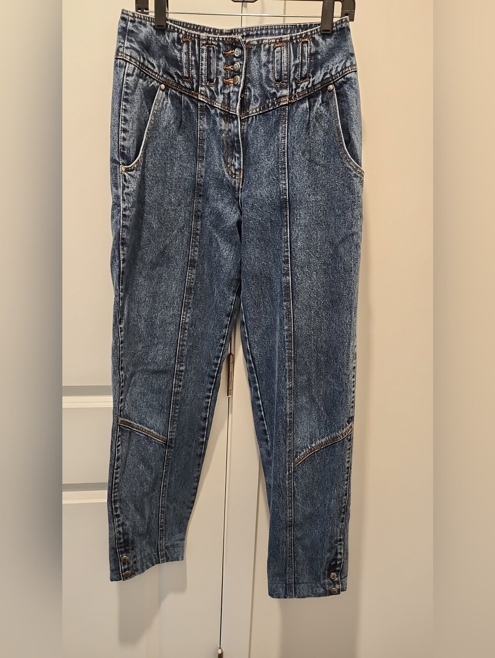 Vintage Union Bay Blue High-Waist Pleated Jeans for Women